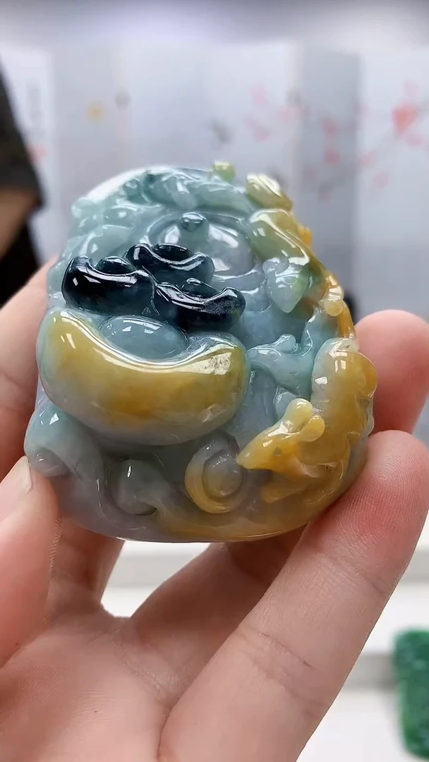 未镶嵌定制翡翠5153bb-毛货挂件63