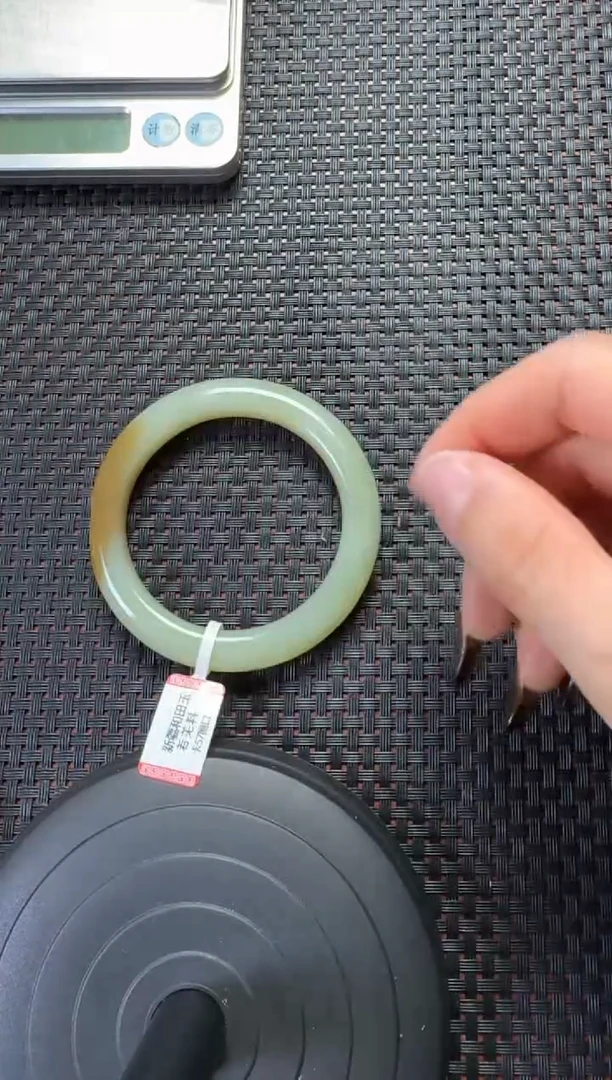 未镶嵌手镯和田玉若羌糖青手镯卡57 圈口