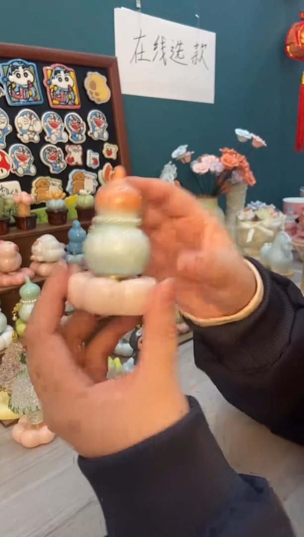 摆件陶橘色葫芦景德镇陶瓷摆件1个装