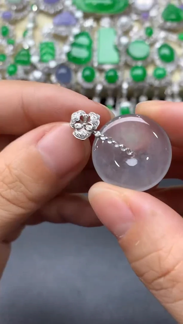 颈饰18K金镶嵌翡翠303-中国好珍宝