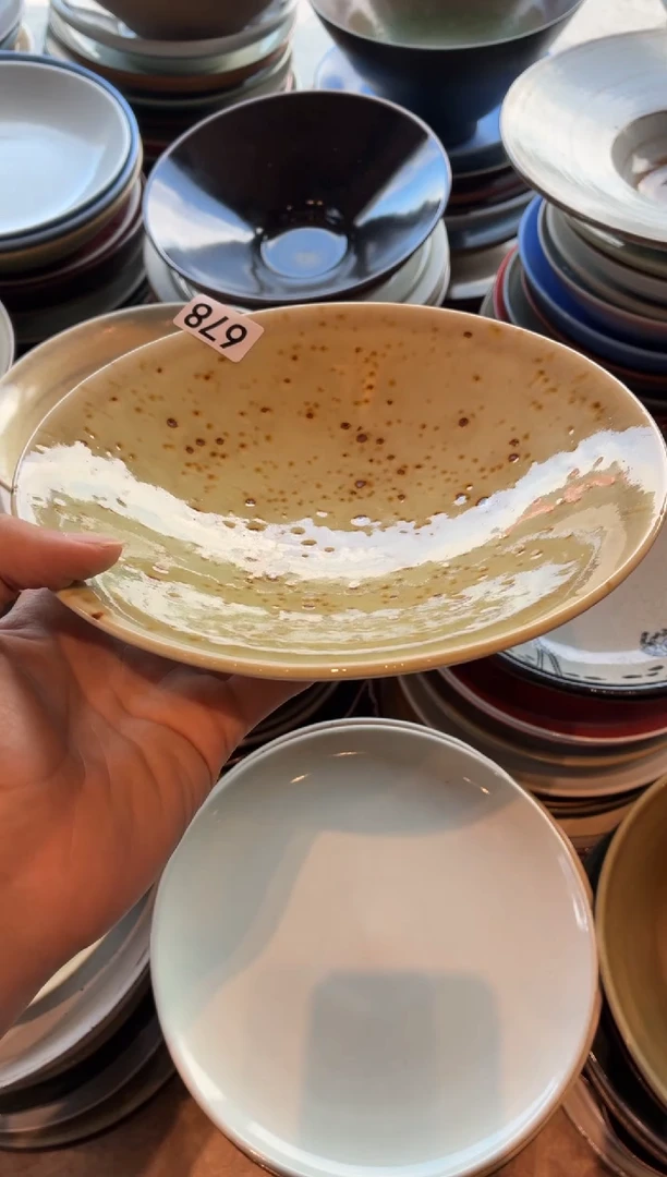 瓷片想****饼678微瑕枣花斗盘1个
