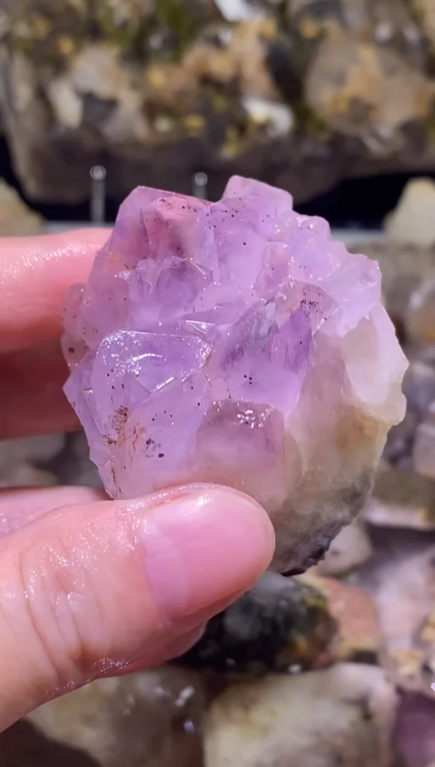 未镶嵌珠宝半成品水晶56号120g紫权杖四川超七花园水晶