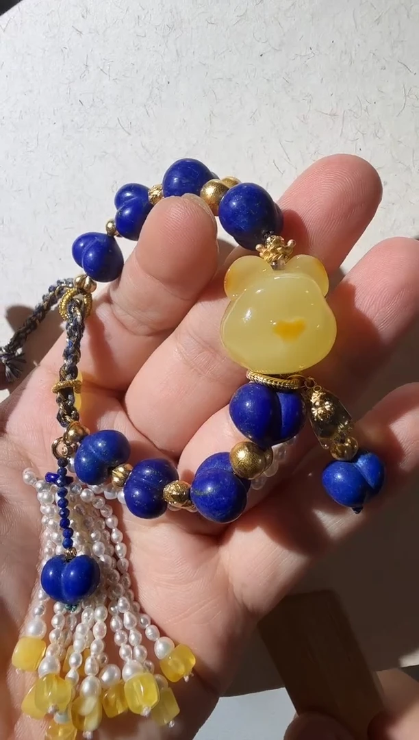 手链蜜蜡未镶嵌蜜蜡小熊手链