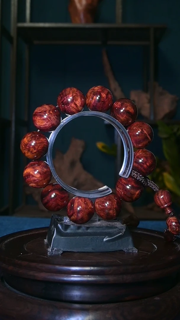 黄花梨/降香黄檀手串/手链海南黄花梨水波留疤20