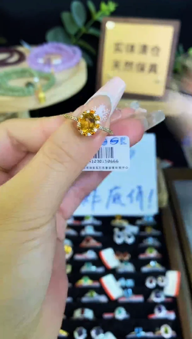 【闪购商品】水晶戒指银S925镶嵌戒指