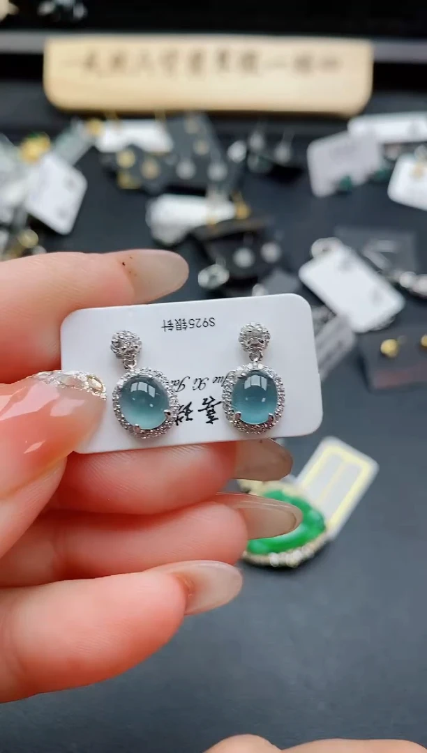 银S925镶嵌戒指翡翠1