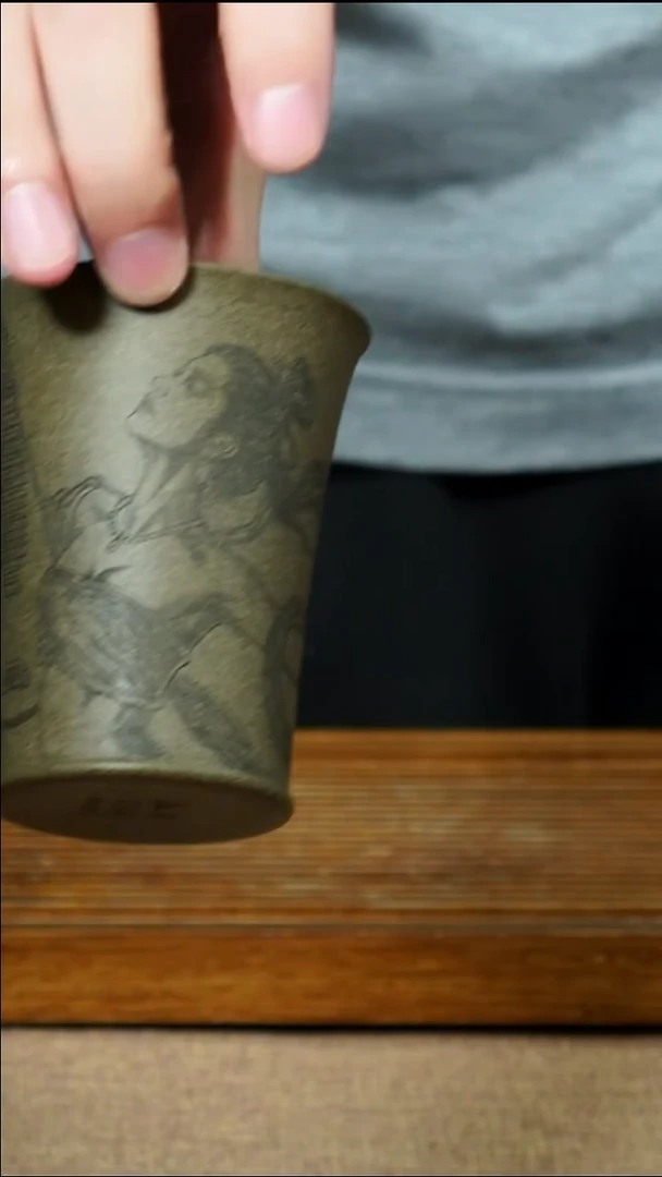 茶杯紫砂南柯记全手刻杯
