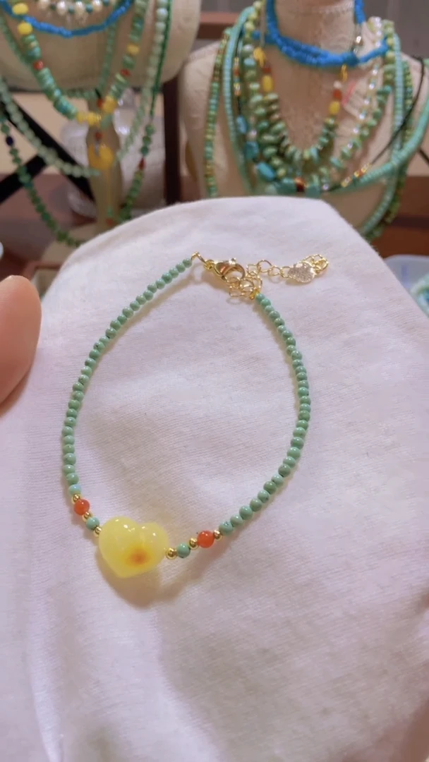 未镶嵌南红玛瑙珠宝奇石12mm爱心屁桃手串