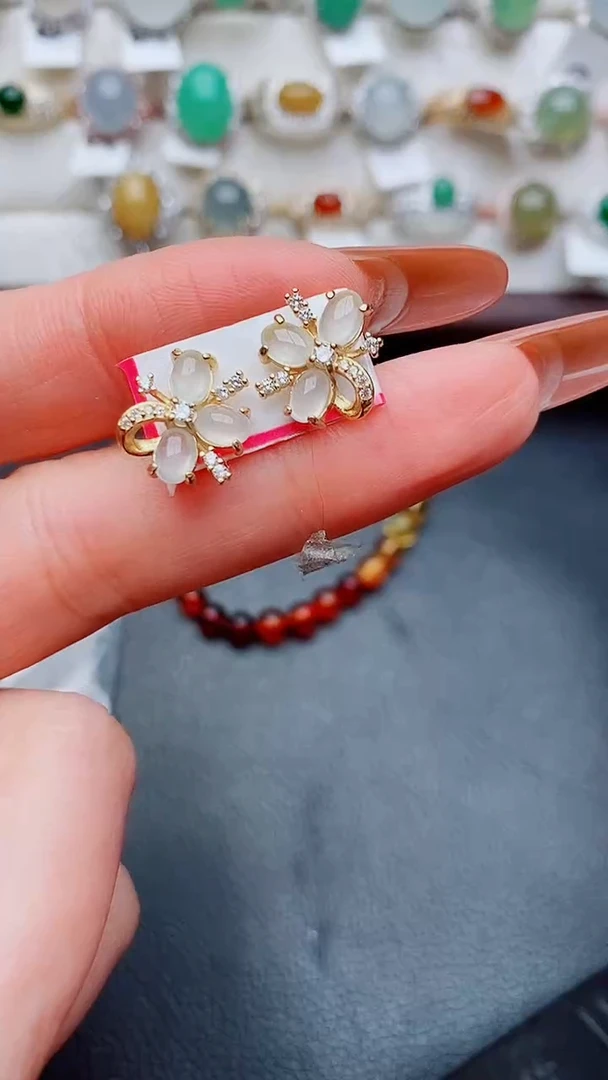 银S925镶嵌戒指翡翠...