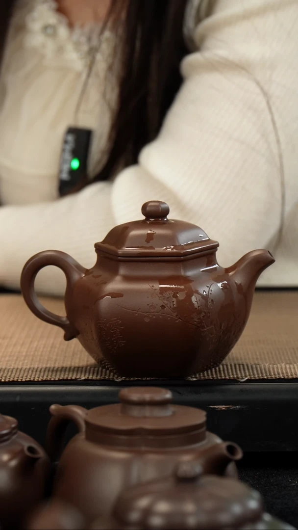 【闪购商品】紫砂茶壶老紫泥六方莲子