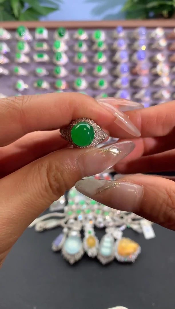 未镶嵌戒指翡翠铜托戒面