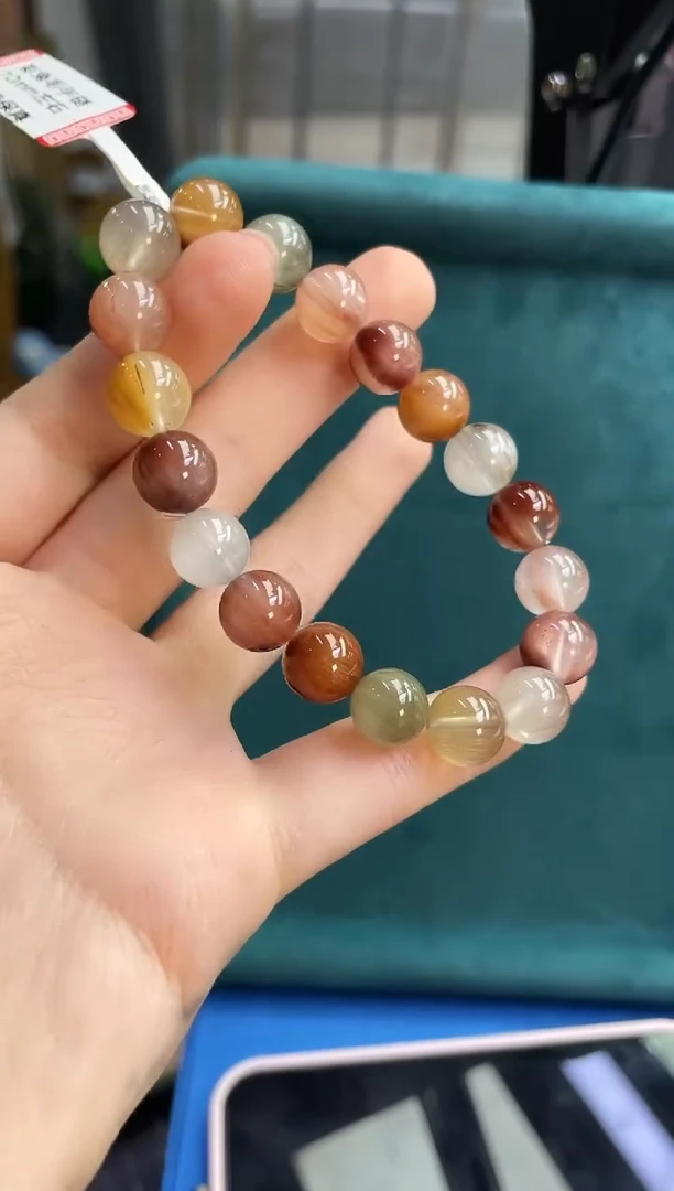 未镶嵌手链水晶10±/x-261【彩兔毛