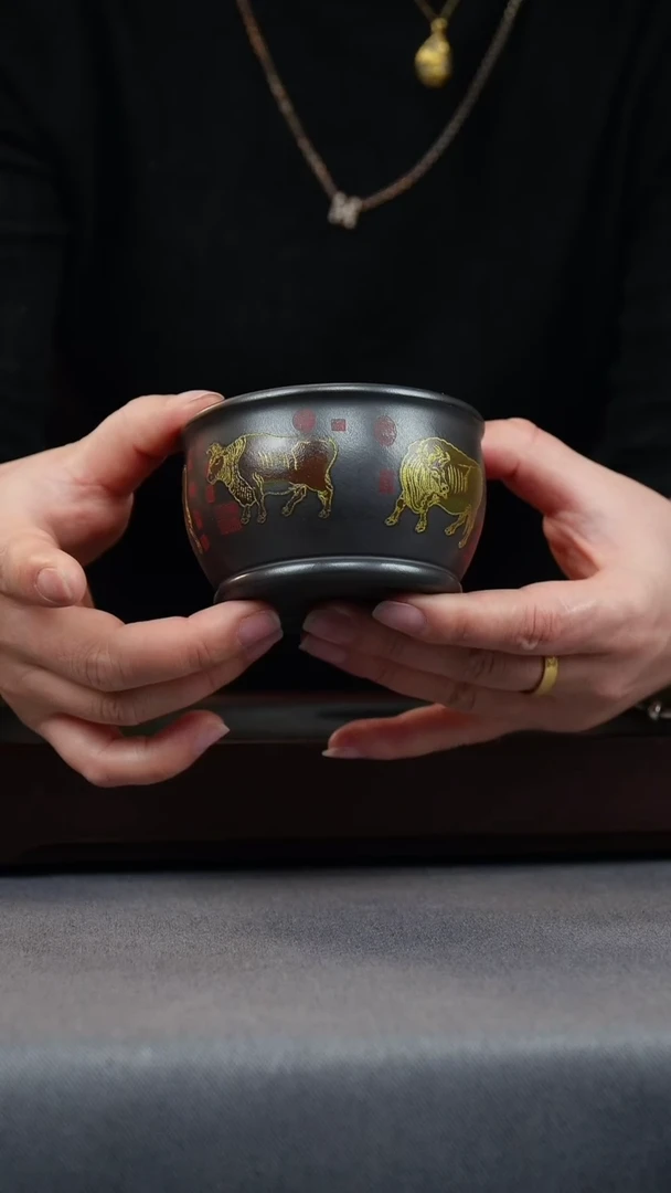 【闪购商品】紫砂茶壶石黄 五牛杯