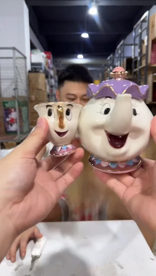 瓷片陶瓷茶壶一壶一杯