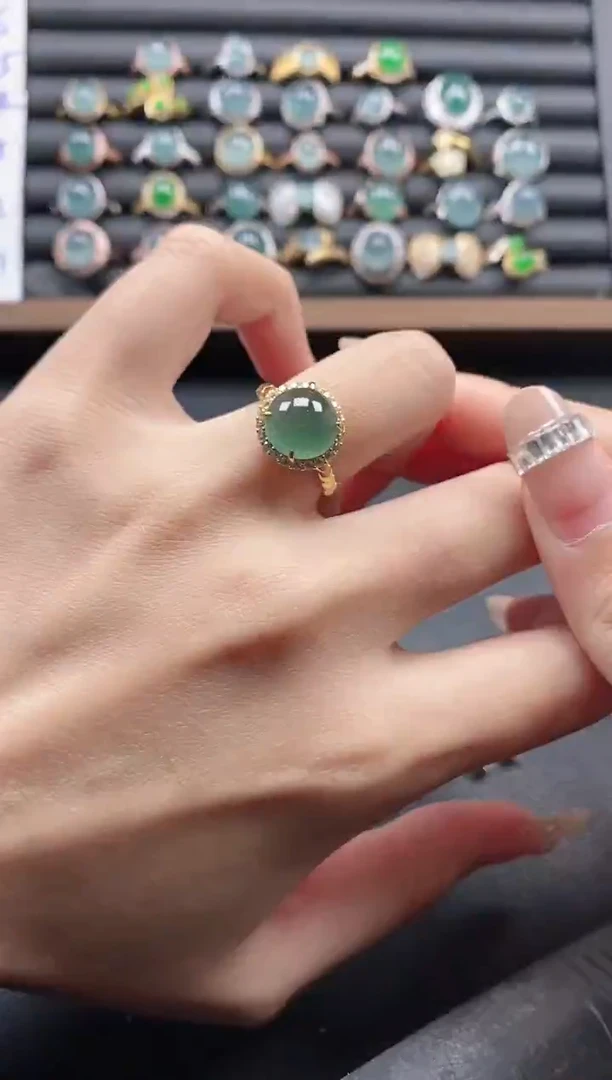 银S925镶嵌戒指翡翠51151