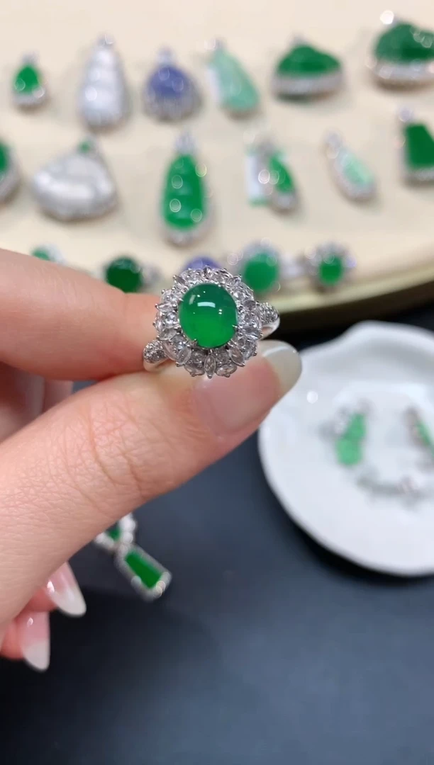 【闪购商品】翡翠戒指18K金镶嵌戒指A15|19800