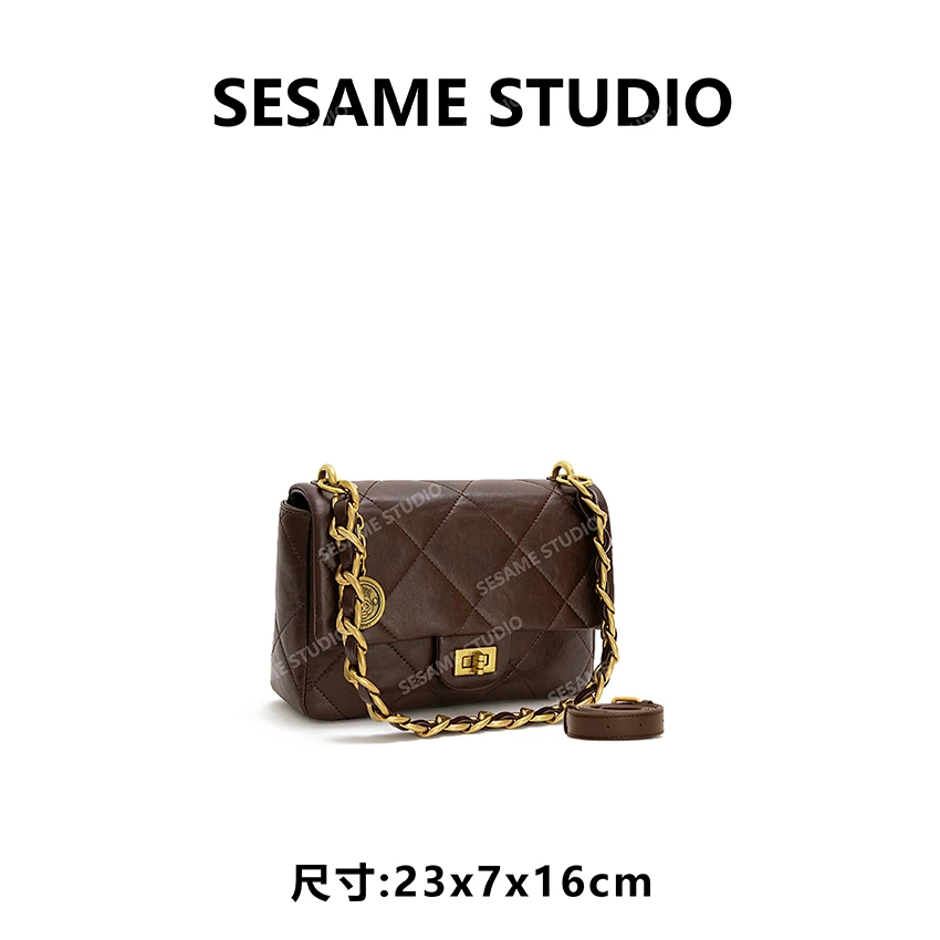 【芝麻集】ZT-D8095-乌木咖休闲时尚百搭腋下女包