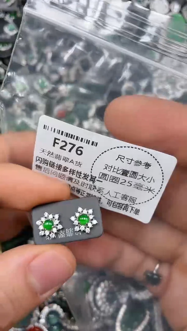 颈饰未镶嵌翡翠F276耳钉