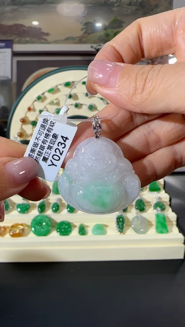 颈饰18K金镶嵌翡翠Y0234佛公