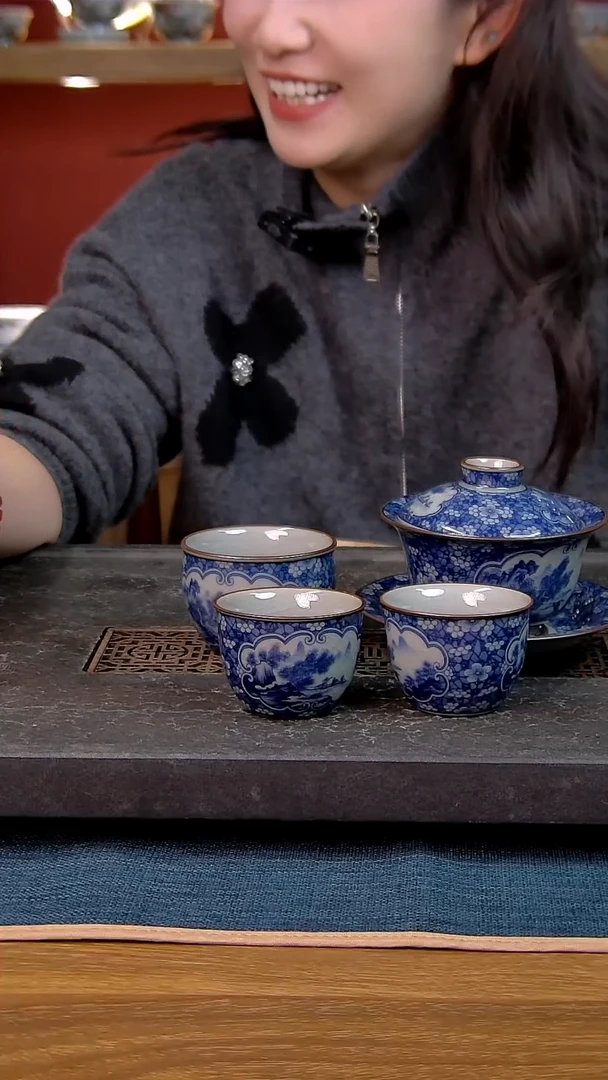 简装家用款4件套 老陶泥开片纹陶瓷茶具