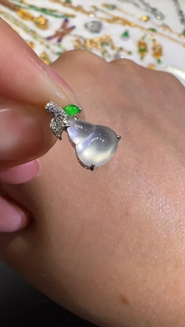 吊坠(不含链)18K金镶嵌翡翠A227|5500