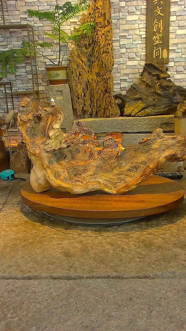 木乌珠木山水禅意倒流香摆件