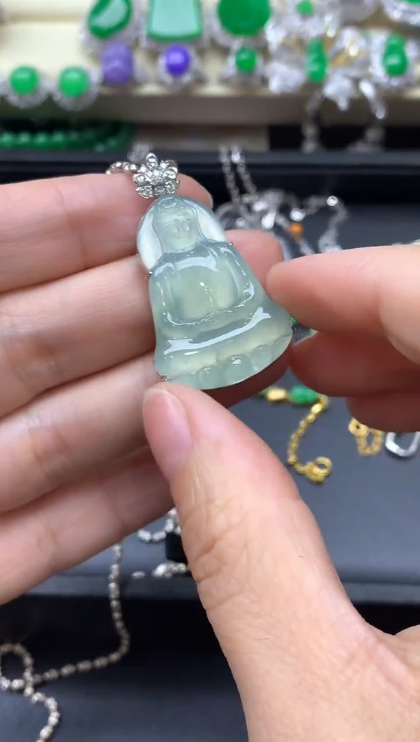 吊坠(不含链)18K金镶嵌翡翠566-中国好珍宝
