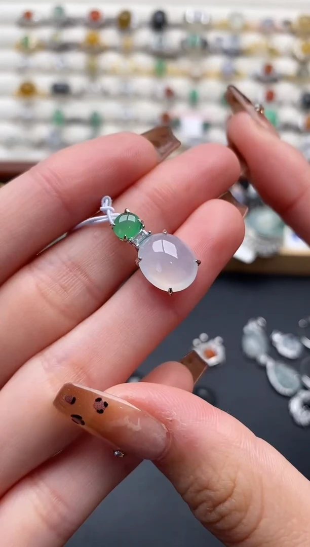 银S925镶嵌戒指翡翠22222+2