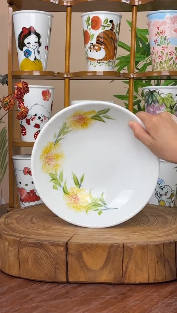 景德镇手绘釉中彩（食品级）圆深盘