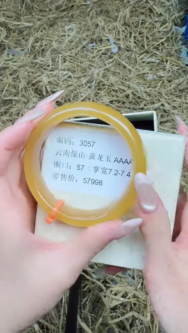 未镶嵌手镯石英质玉3057--圈口57