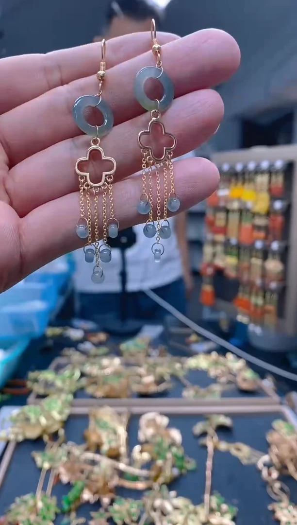 【闪购商品】翡翠耳饰合金231翡翠耳钩