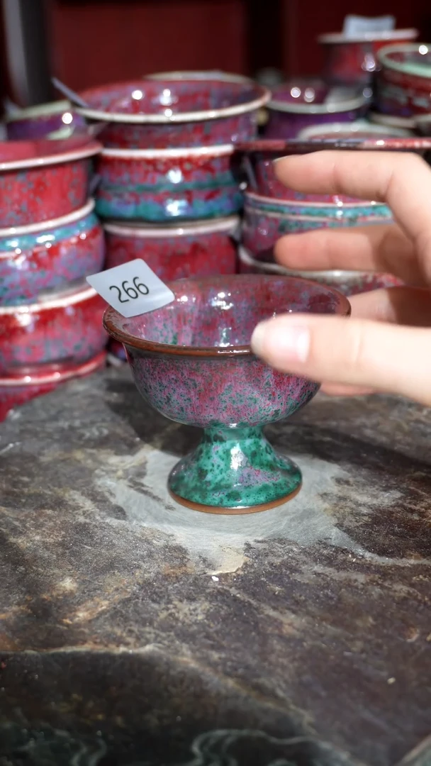 摆件陶精品窑变钧瓷茶器