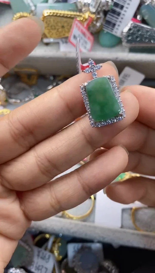 银S925镶嵌戒指翡翠333---10