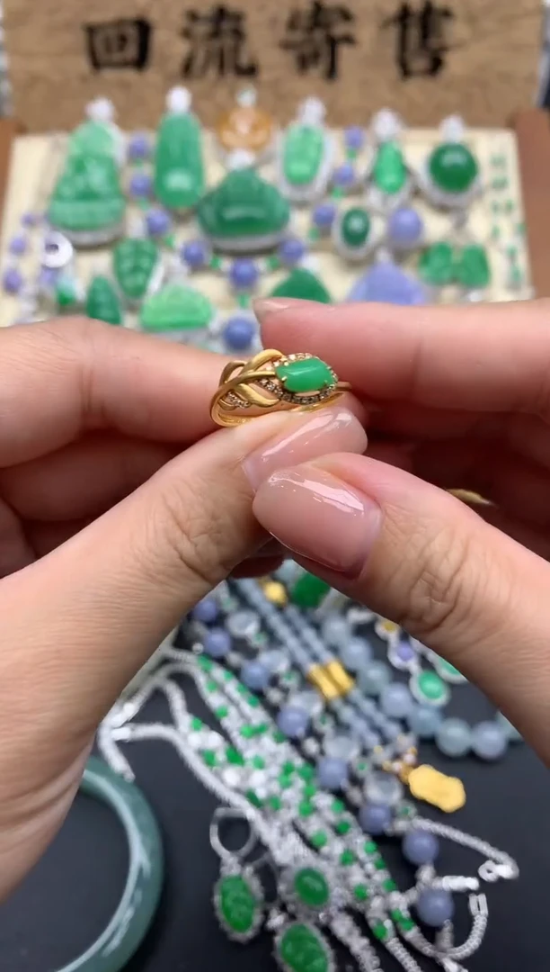 【闪购商品】翡翠戒指18K金镶嵌391-中国好珍宝