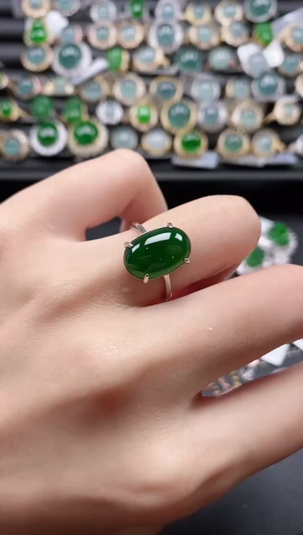 【闪购商品】翡翠戒指银S925镶嵌515111