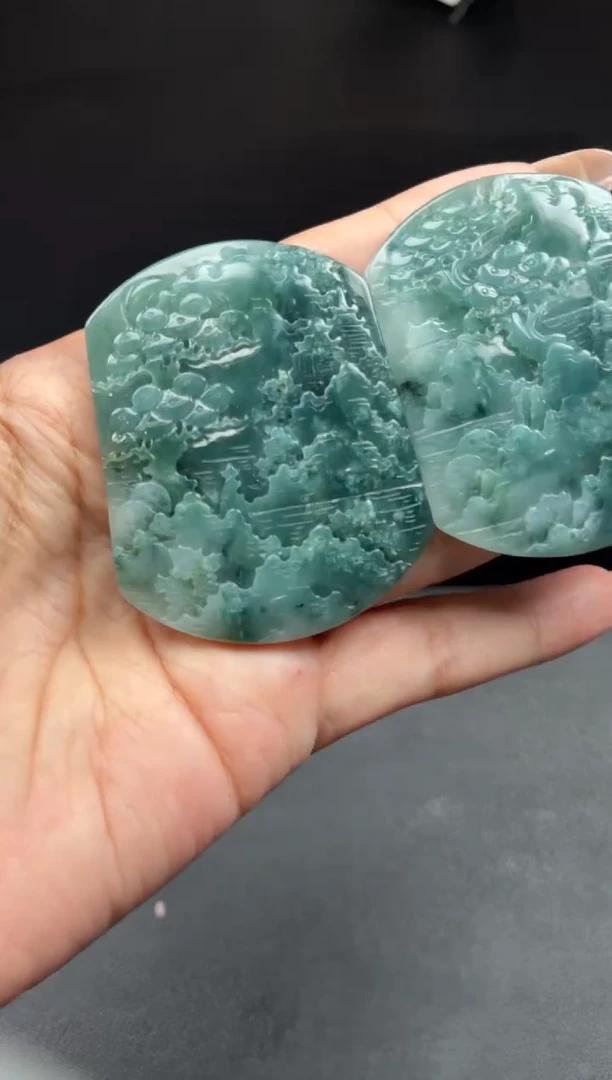 未镶嵌定制翡翠9-24HDJT0197458一对