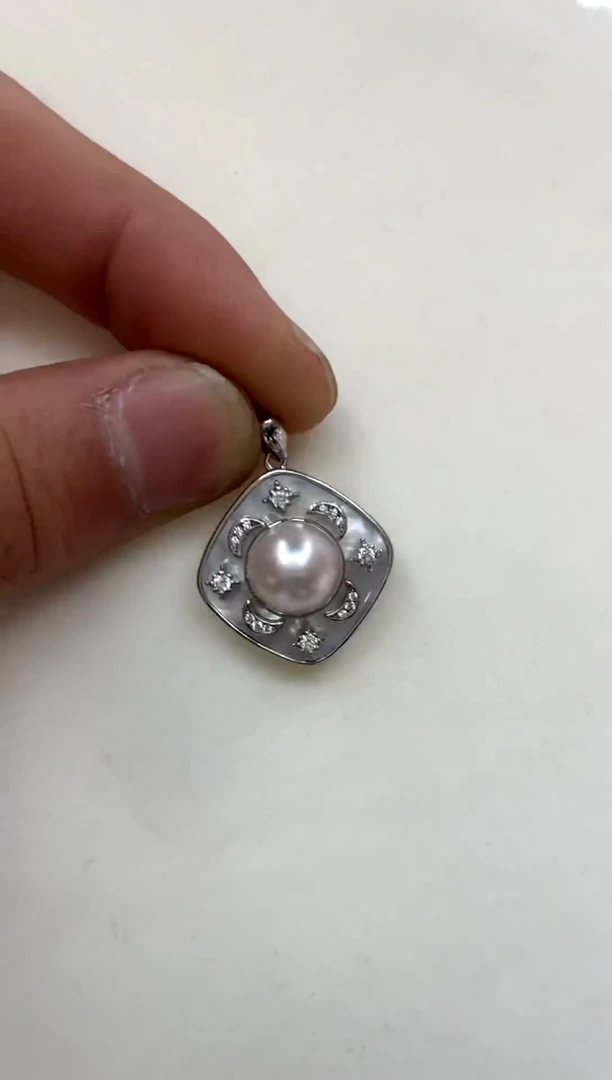 颈饰银S925镶嵌海水珍珠9-10