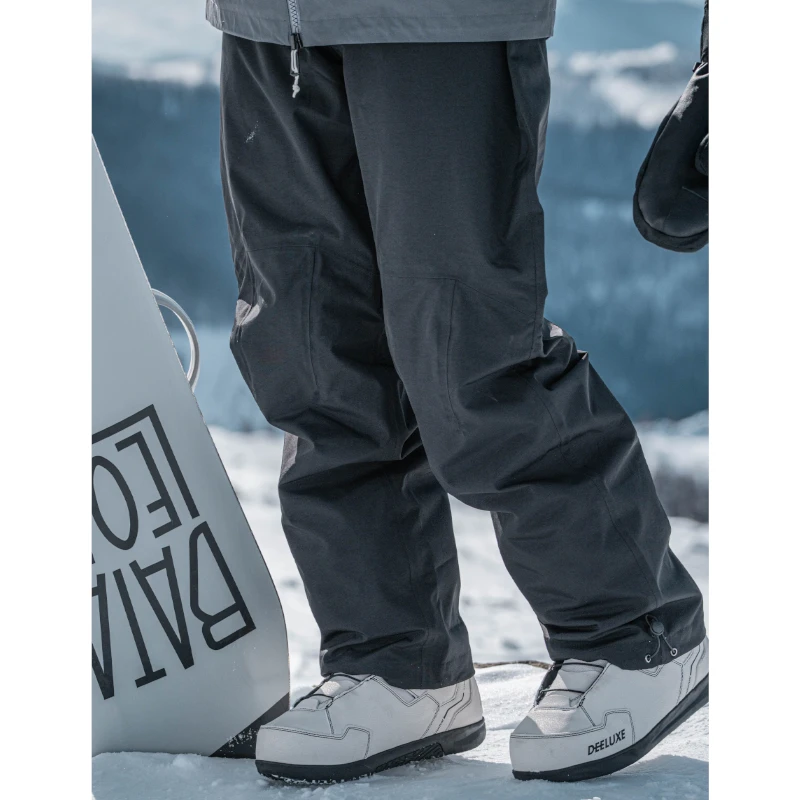 雪否 黑色单板滑雪裤加绒防水防风耐磨潮宽松版oversize平价雪裤