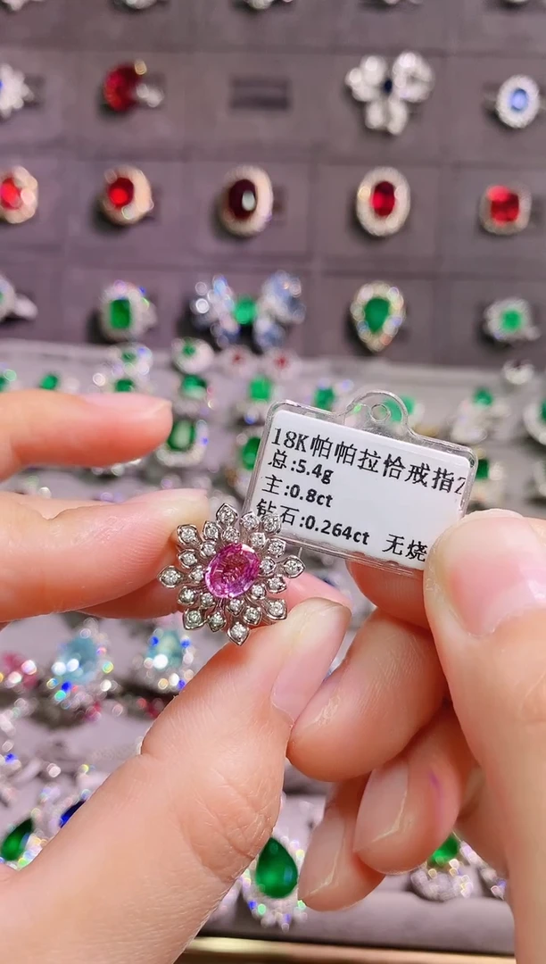 【闪购商品】彩色蓝宝石18K金戒指18K金镶嵌--