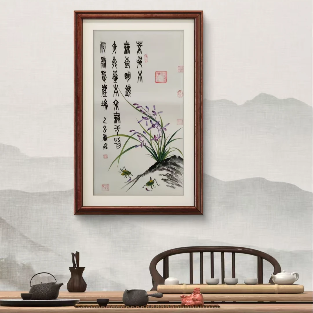 胡雄飞兰花蝈蝈纯手绘右边