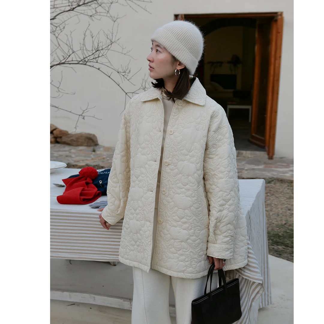 《新品上新》复古禅意拼接厚款百搭翻领棉服 02065