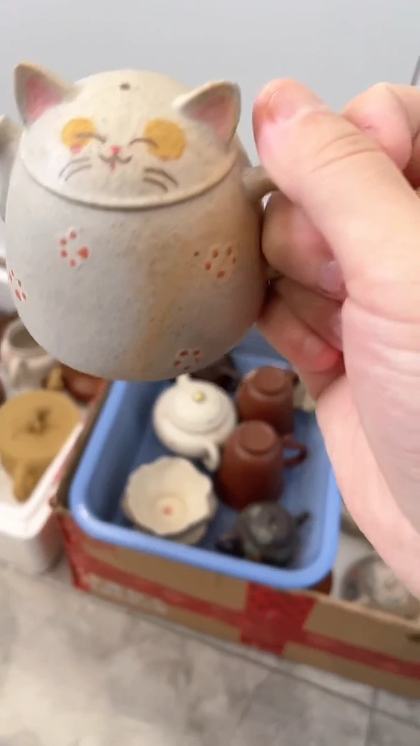 茶壶紫砂柴烧猫爪壶（有落釉）