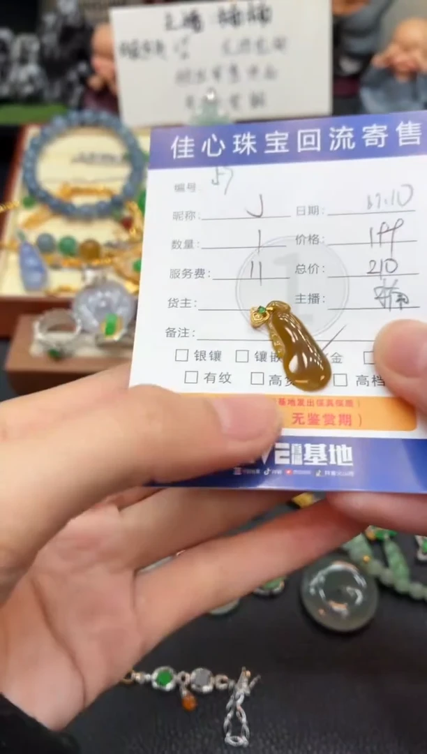 颈饰18K金镶嵌翡翠J****e翡翠——1110057