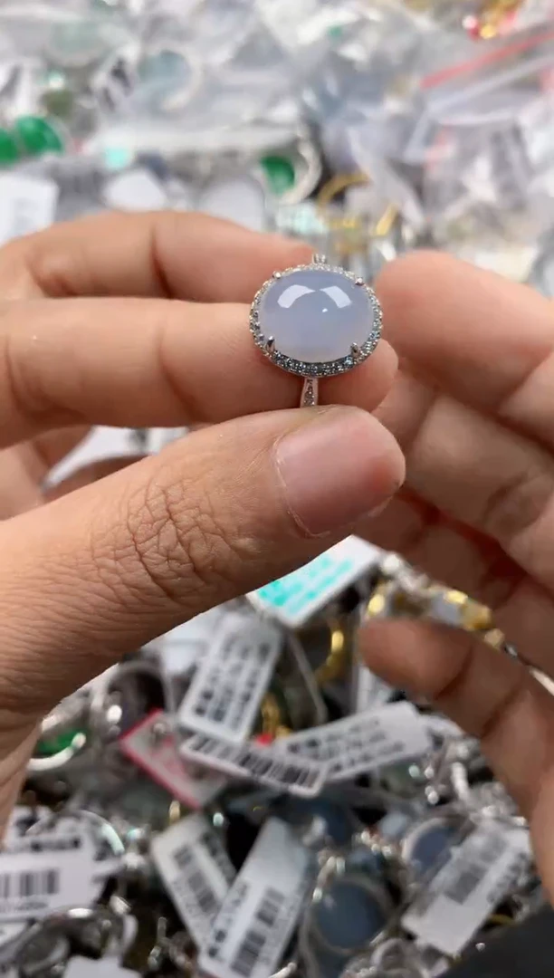 银S925镶嵌戒指翡翠888           3