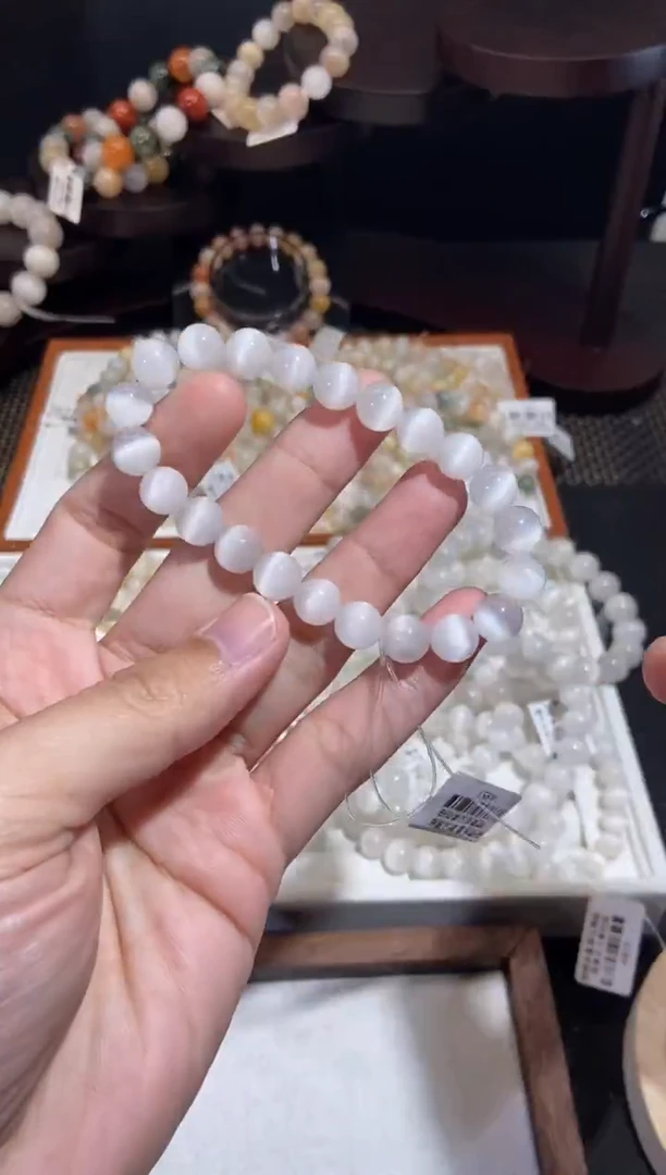 未镶嵌手串水晶40号链接-8咪+兔毛水晶手串