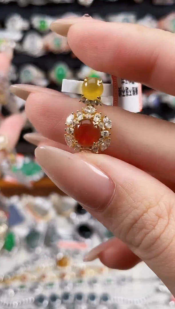 银S925镶嵌戒指翡翠天然A货翡翠59