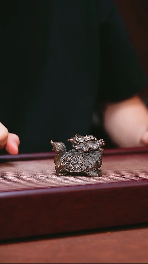 紫砂公道杯宜兴原矿紫砂  龙龟