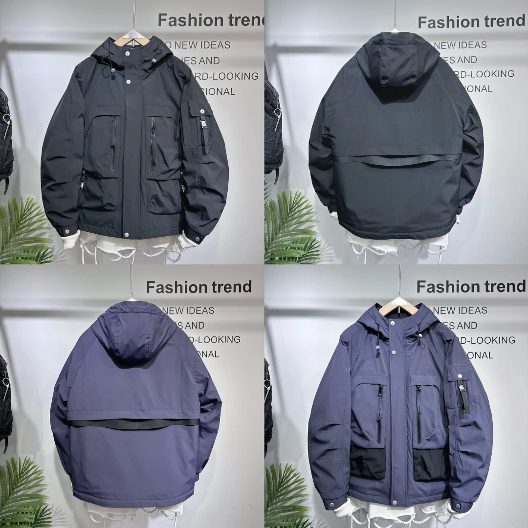 【二棉冲锋衣】秋冬工装冲锋衣宽松工装连帽户外外套夹克2519