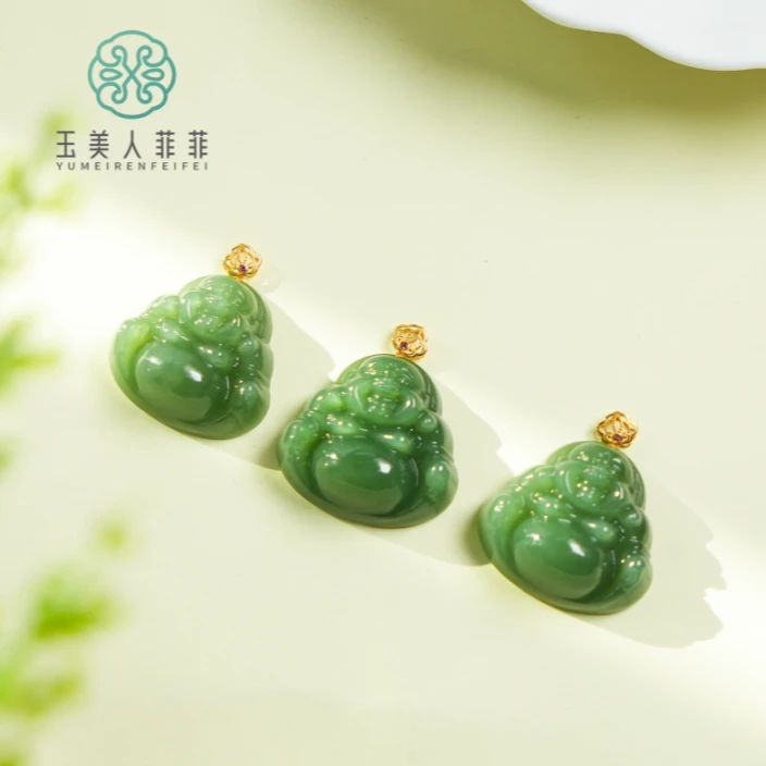 石惑珠宝@和田玉碧玉佛公吊坠约23*25mm/多样性发一