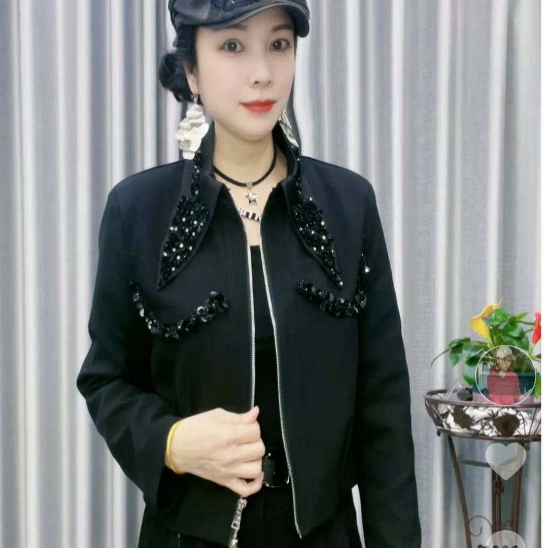 【懂你吴姐】6501春款订亮片短款外套